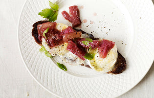 Gill Meller: Goat's Cheese with Rhubarb and Lovage Recipe