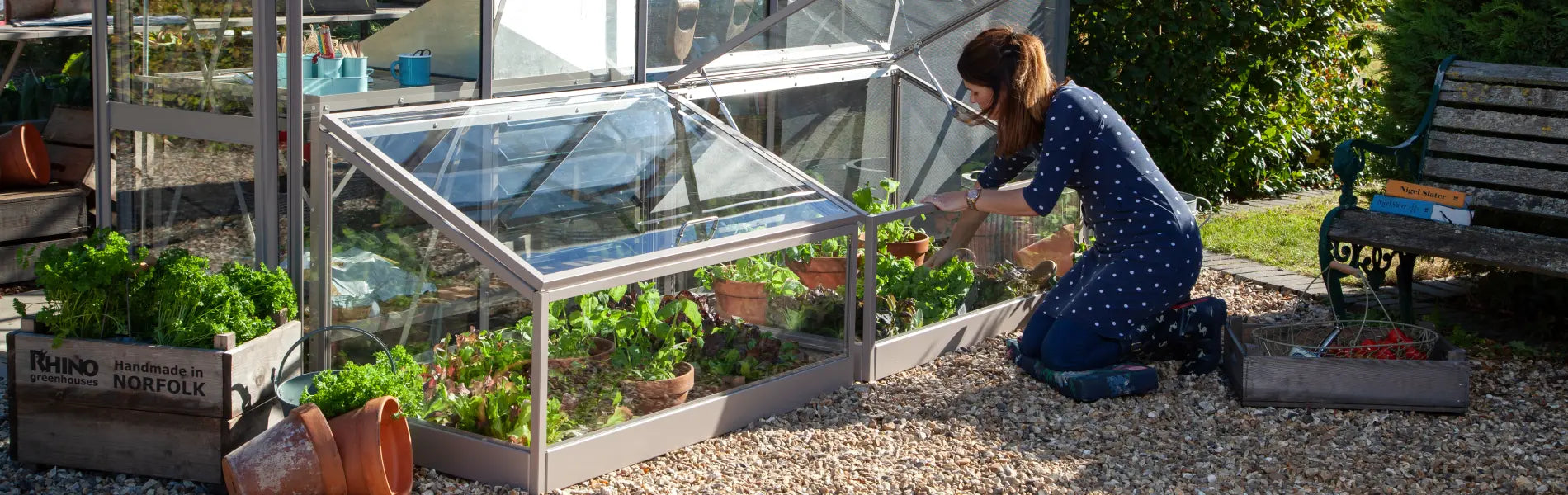 Lady using her Rhino cold frames