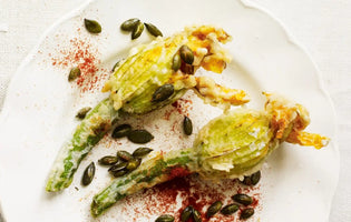 Courgette Flowers with Salt Cod