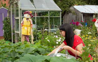 Ellen in her allotment