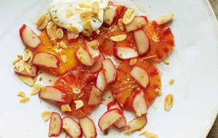 Gill's Rhubarb, Blood Orange, Toasted Almonds, Honey & Yoghurt recipe