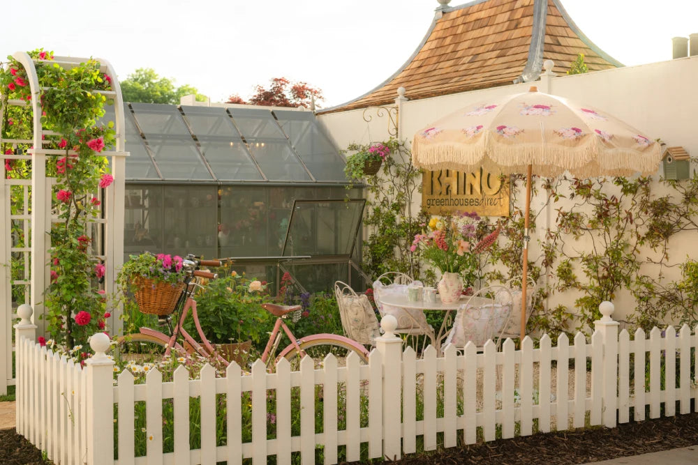 Side view of Rhino greenhouse's Chelsea Flower Show stand 2025