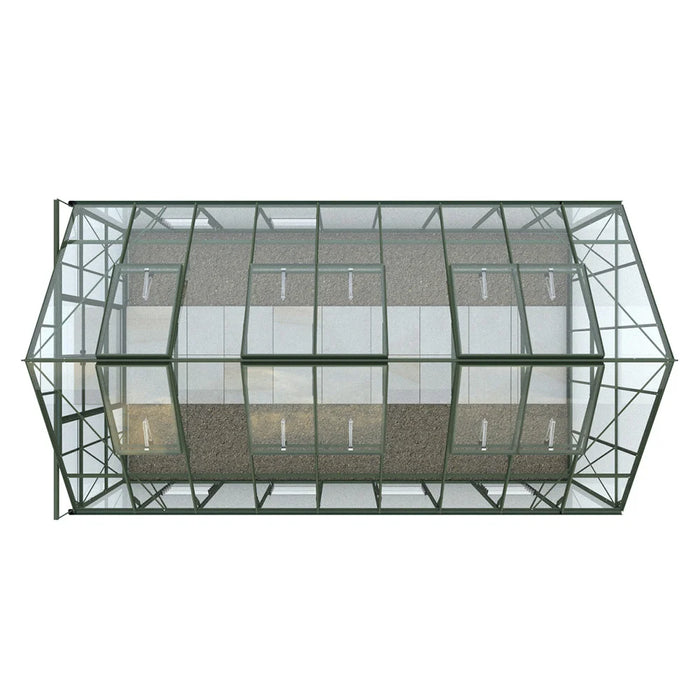 Aerial view of 10x18 greenhouse
