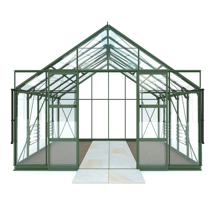 Double doors and low access entry for Rhino Premium Greenhouse