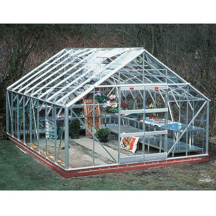 Elite Classique 12x10 - Plain Aluminium With Toughened Glass Large Pane