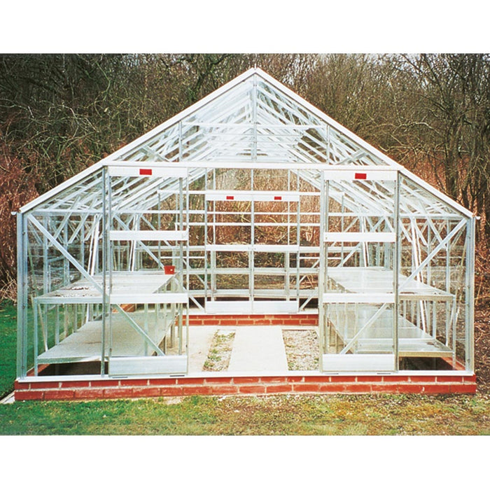 Elite Classique 12x10 - Plain Aluminium With Toughened Glass Large Pane