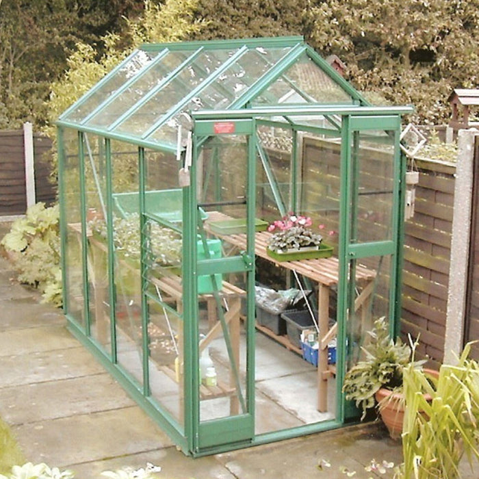 Elite Compact 4x6 - Plain Aluminium With Horticultural Glass