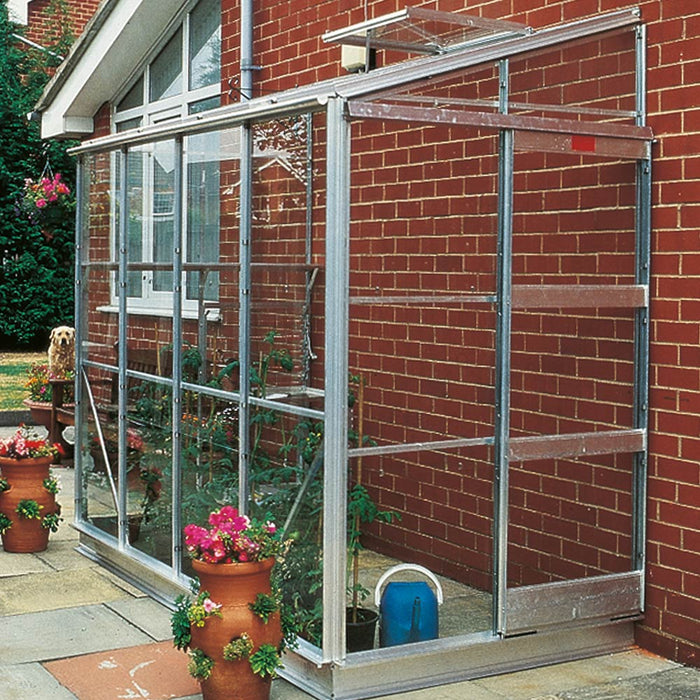 Elite Kensington 4x8 - Plain Aluminium With Horticultural Glass