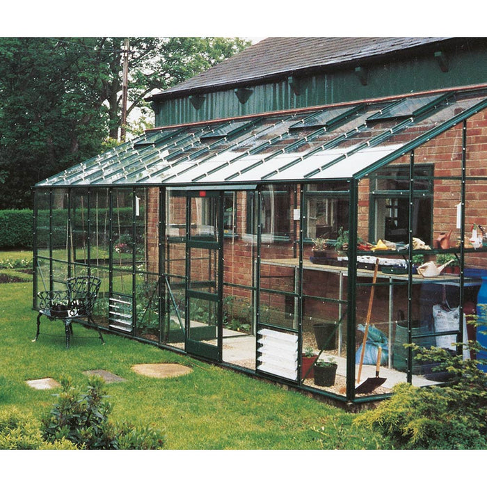 Elite Kensington 6x12 - Plain Aluminium With Toughened Glass Large Pane