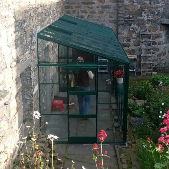 Elite Kensington 6x12 - Plain Aluminium With Toughened Glass Large Pane
