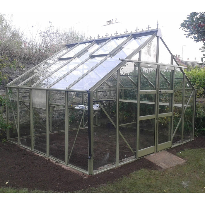 Elite Titan 10x10 Toughened Glass Large Pane - Plain Aluminium With Toughened Glass Large Pane