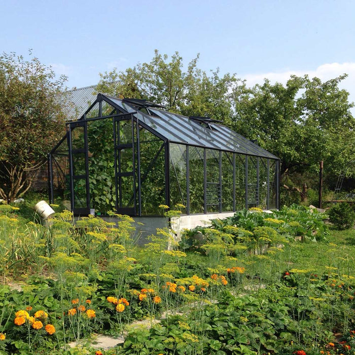 Elite Titan 10x18 Toughened Glass Large Pane - Plain Aluminium With Toughened Glass Large Pane
