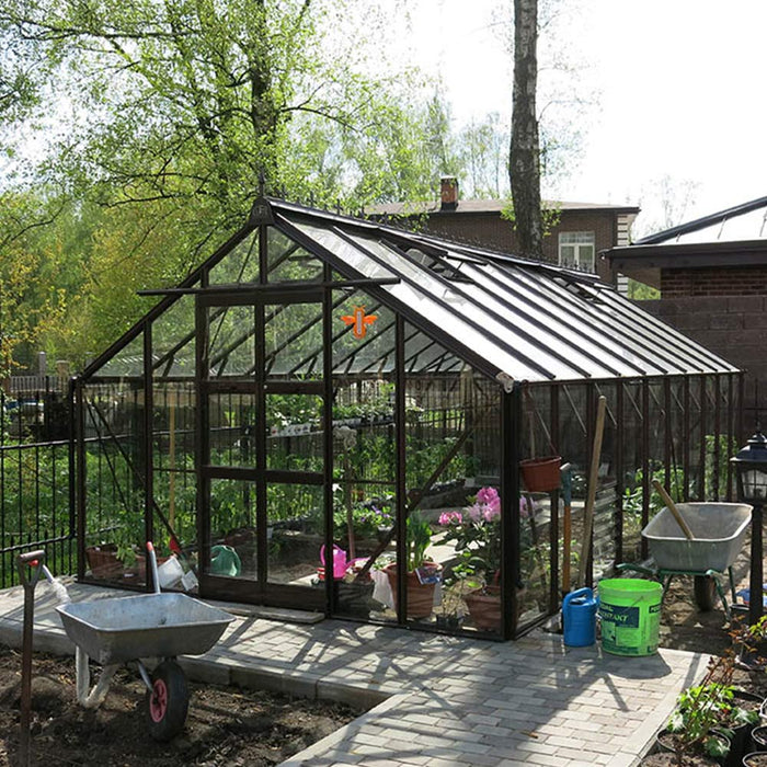 Elite Titan 10x20 Toughened Glass Large Pane - Plain Aluminium With Toughened Glass Large Pane