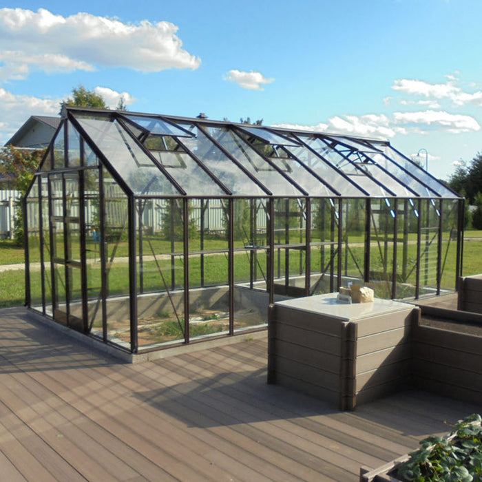 Elite Titan 10x18 Toughened Glass Large Pane - Plain Aluminium With Toughened Glass Large Pane