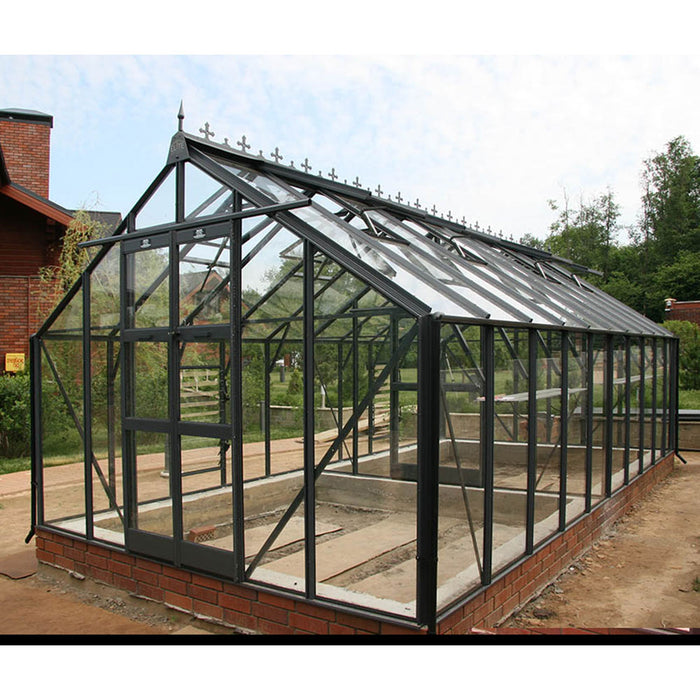 Elite Titan 10x16 Toughened Glass Large Pane - Plain Aluminium With Toughened Glass Large Pane