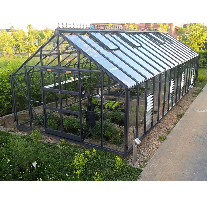 Elite Titan 12x20 Toughened Glass Large Pane - Plain Aluminium With Toughened Glass Large Pane