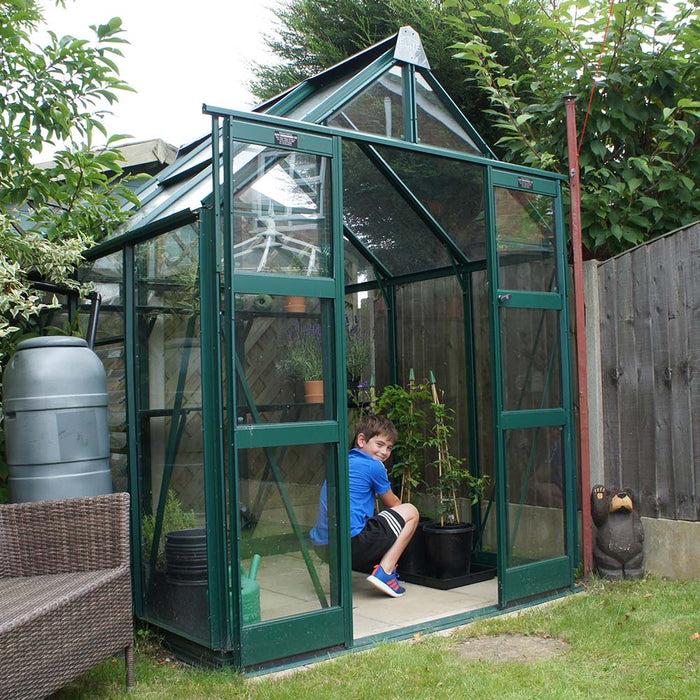 Elite Titan 6x10 - Plain Aluminium With Toughened Glass Large Pane