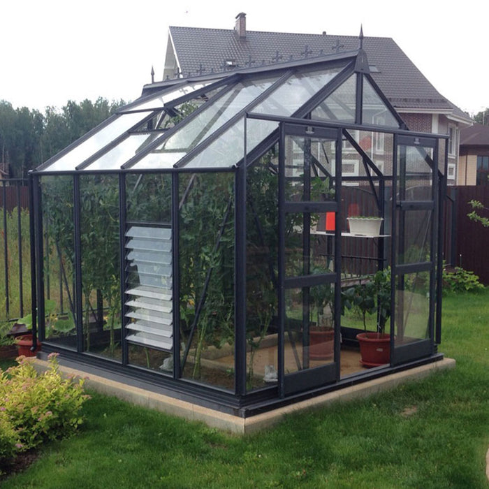 Elite Titan 6x10 - Plain Aluminium With Toughened Glass Large Pane