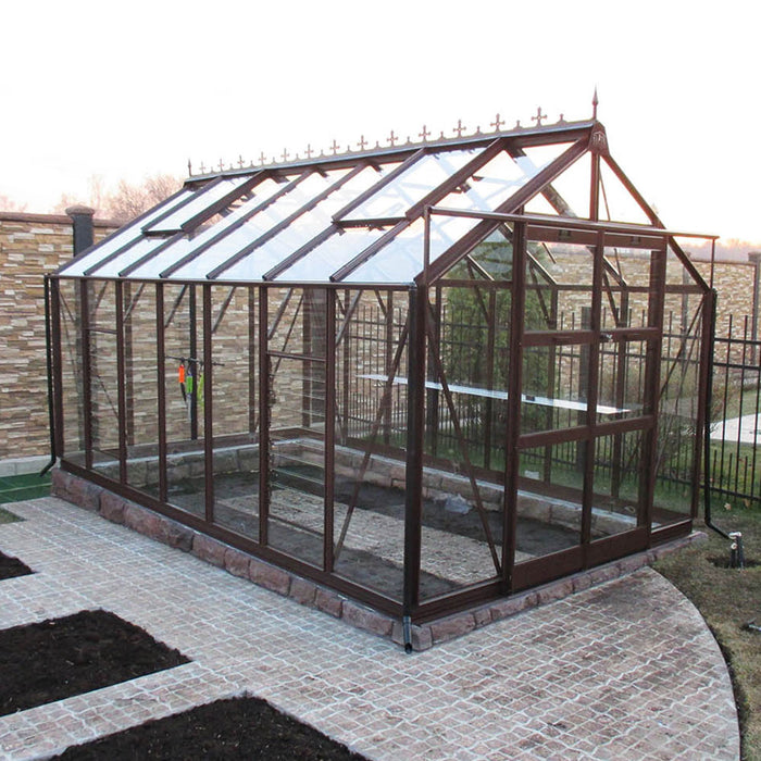 Elite Titan 8x14 - Plain Aluminium With Toughened Glass Large Pane